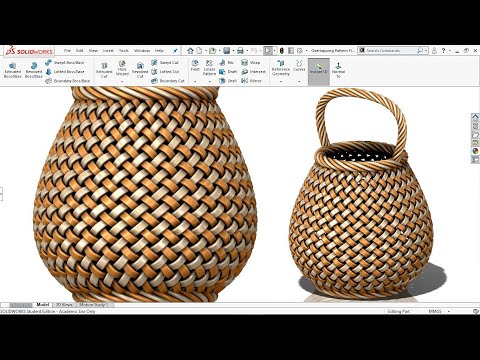 Exercise 50: How to make 'Interweave Pattern on a Basket' In Solidworks 2018