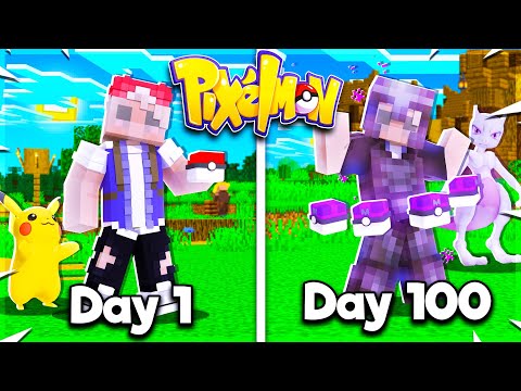 I Spent 100 DAYS in MINECRAFT PIXELMON... Hereβs What Happened