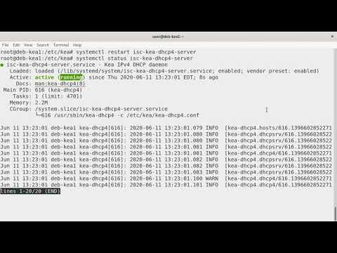 Kea DHCP4 Basic Config and Client Connection