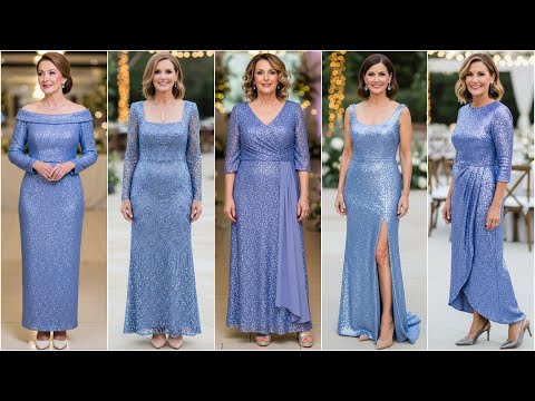 Most Beautiful Formal Periwinkle Mother of The Bride Dresses: Sparkling Sequin Long Gowns for 2026