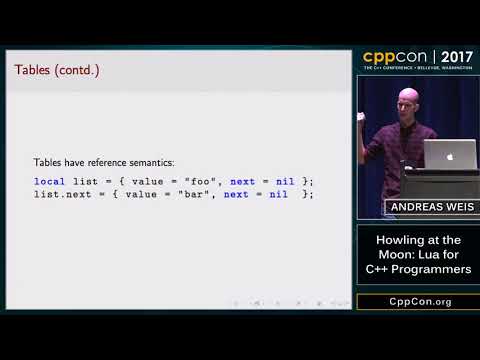 CppCon 2017: Andreas Weis “Howling at the Moon: Lua for C++ Programmers”