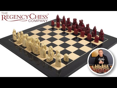 The Isle of Lewis Black and Red Chess Set | The Regency Chess Company