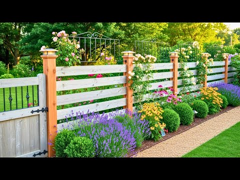 100+ Fence Garden Ideas to Transform Boring Boundaries with Lush, Colorful Landscaping Along Fencing