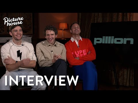 Pillion | Interview with Alexander Skarsgård, Harry Melling & Harry Lighton