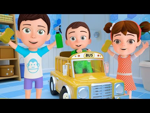 The Wheels On The Bus🚌🧼 | Lalafun Nursery Rhymes & Original Kids Songs