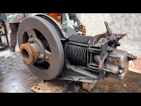 Genius Mechanic Restores and Upgrades Antique Diesel Engine into Water Pump to Help Farmers