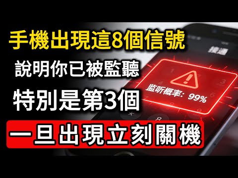 手機出現這8個信號，說明你已被監聽！特別是第3個，一旦出现請立刻關機！#手機監聽 #資訊安全 #手機中毒 #個資保護 #防駭客 #網路詐騙
