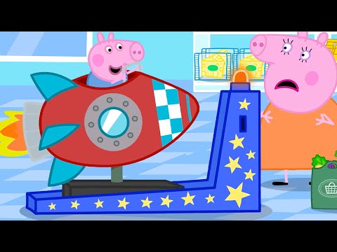 George Pig Drives NEW Rocket Ride 🚀|Peppa&George:Shop Toy Rollercoaster| Tales Full Episode 20 Mins
