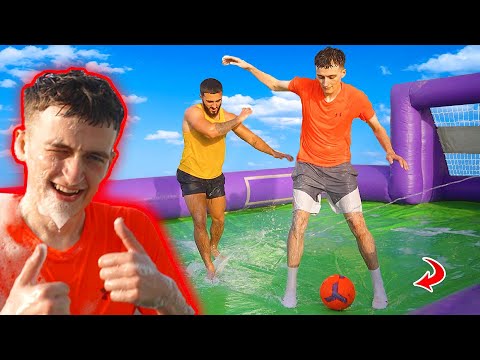 WORLDS BEST SLIP 'N' SLIDE FOOTBALL MATCH! (1vs1 Challenge)