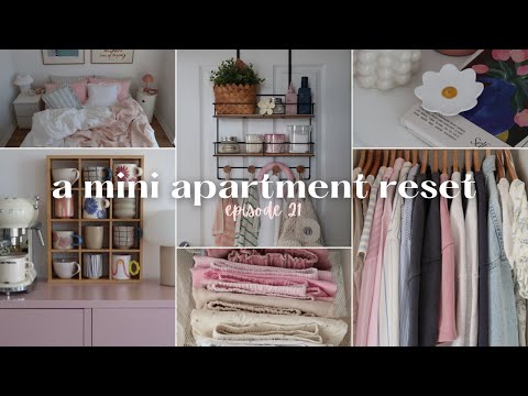 #21 a mini apartment reset | silent vlog | aesthetic cleaning & organising