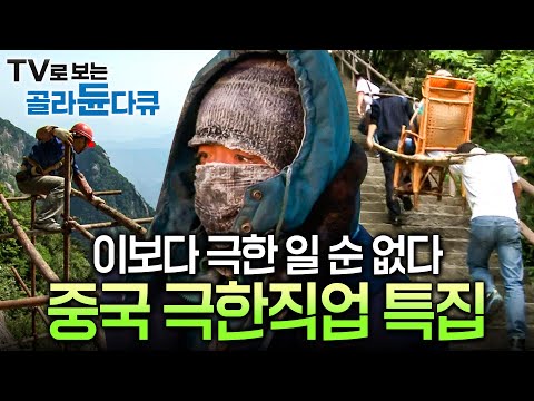 🏅진짜 극한의 극한만을 담았다! 중국 극한직업 레전드 모아보기🇨🇳ㅣ화려한 절경과 반대되는 처절한 삶ㅣ루산 가마꾼ㅣ도검장ㅣ석정 채집꾼ㅣ차간호 어부ㅣ절벽 잔도공ㅣ극한직업ㅣ#골라듄다큐