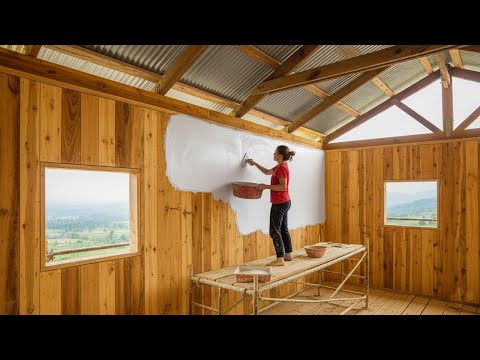 Building a cozy log cabin: completing a wooden wall in just 23 hours.