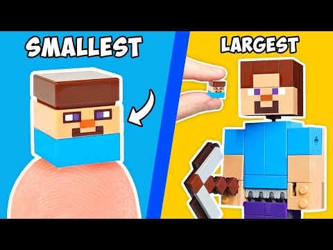WORLD'S smallest vs LARGEST LEGO MINECRAFT MOBS...
