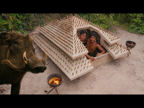 We Built A Secret Hidden Underground House with Private Pools, Wild Boar