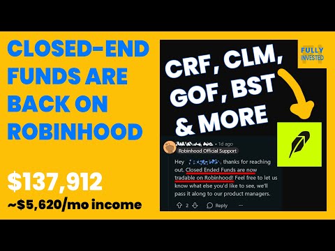 Closed-End Funds & Cornerstone Are Back on Robinhood! (CLM/CRF & Other CEFs | Oct 2025 Update)