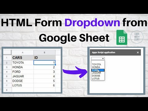 Create an HTML Form Dropdown from a Google Sheet using Google Apps Script