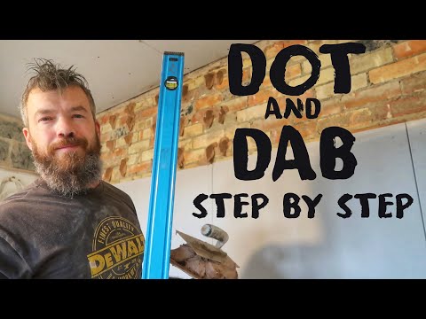 How to DOT & DAB plasterboard onto a brick wall ready for plastering or dry lining - Step by Step