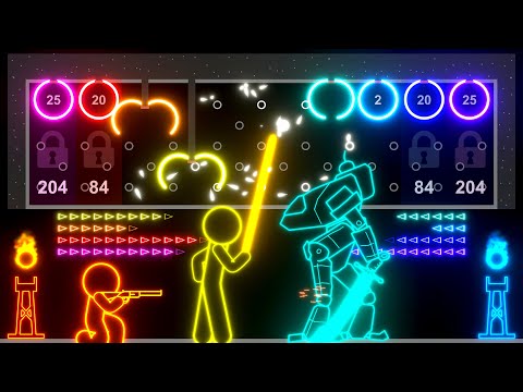 Neon Claw Machine: Stickmen VS Mechs