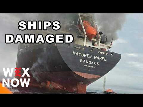 Three cargo ships damaged by projectiles in Strait of Hormuz