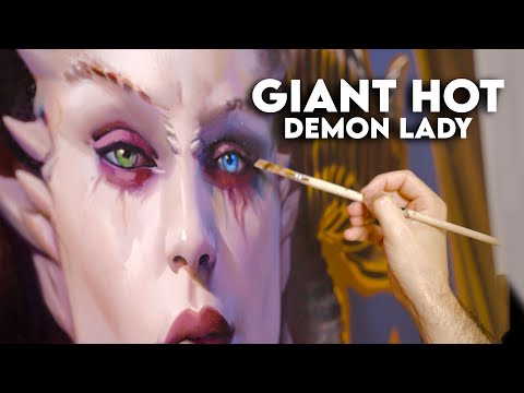 I spent 100 hours painting the GIANT hot Demon Lady from Diablo IV