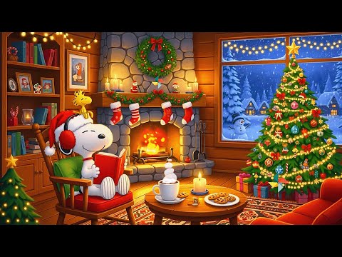 🎄Snoopy's Christmas Fireplace ☕Winter Lofi for Calm Focus & Study 🎁 Chill Lofi Holiday Vibes