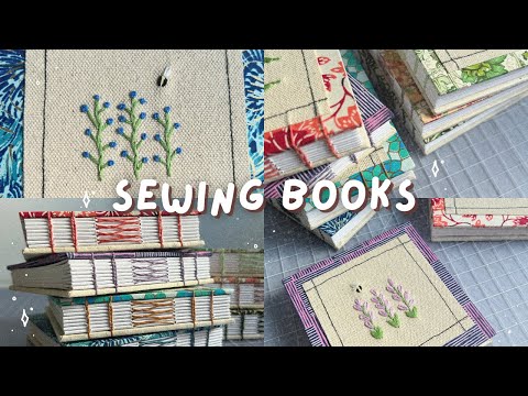 Sewing Sketchbooks with Embroidered Covers ✿ bookbinding with coptic and french link stitch