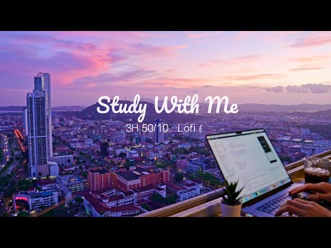 3-Hour Study with Me / Painted sky / Relaxing Lo-Fi / Pomodoro 50-10 / Day 152