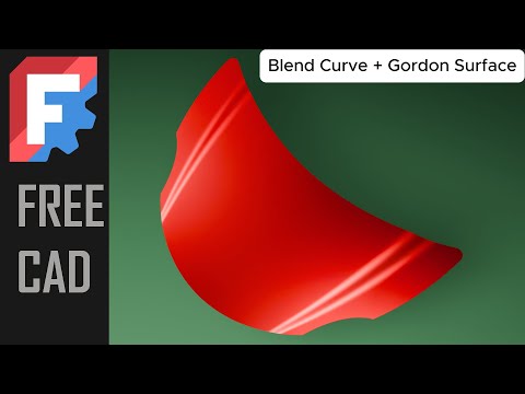 FreeCAD 1.0 Design Car Bonnet Using Gordon Surface And Blend Curve.