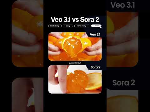 Jelly Orange Peeling Test (Veo 3.1 vs Sora 2) #sora2 #veo3 #genai