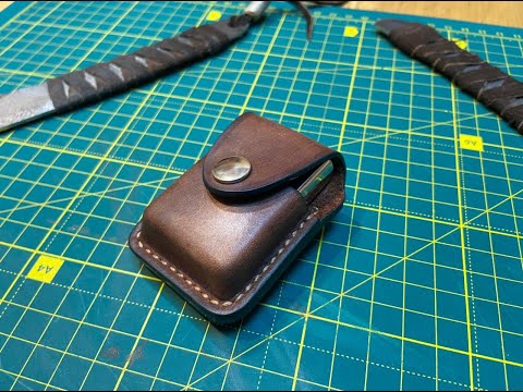 Делаю чехол из кожи для зажигалки Zippo  (Making A Leather Zippo Case)