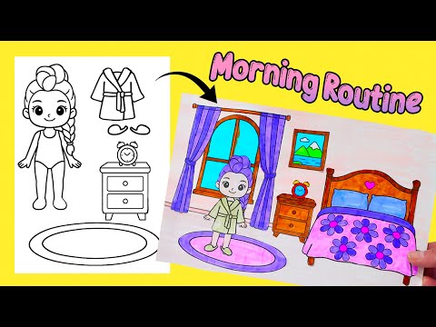 KPop Demon Hunters Paper Doll Rumi Morning Routine Color-and-Paste Activity