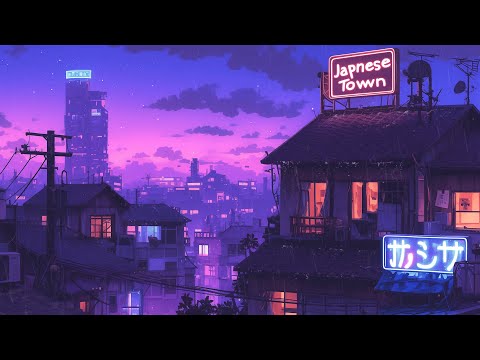 Retro Lofi Hip Hop Beats 🚲 1980s & 90s Vibes & Nostalgic Japanese Town Ambience 🌆 Lofi Rain Playlist