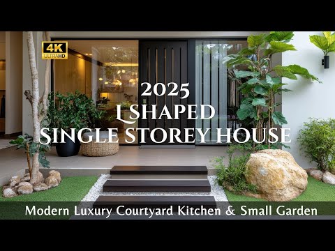 2025 Modern Home Trends: Elegant L-Shaped Single-Storey with Luxury Courtyard Kitchen & Small Garden