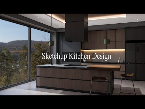 Sketchup interior design #78  Make a kitchen set design and render enscape