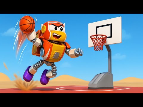 🤖 Robots Play Basketball 🏀 Car Cartoons for Kids | Robofuse