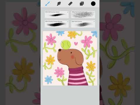 Find out more about my texture brushes #dogshorts #procreatebrushes #illustration #drawingprocess