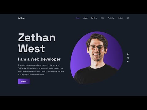 Create a Responsive Personal Portfolio Website using HTML CSS and JavaScript
