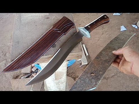 Keren dari baja per bekas dan berkarat....menjadi pisau besar yang sangat tajam