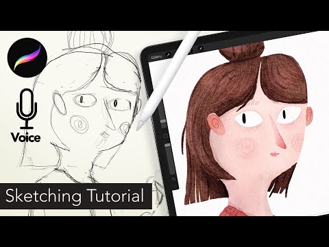 How to draw happy people // EASY // Sketching adorable Portrait illustrations in Procreate