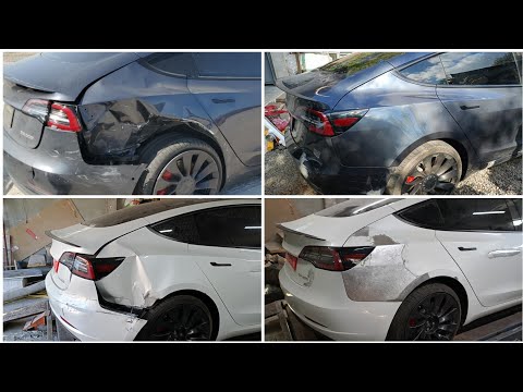 2в1 відновлення та заміна крила Tesla model 3