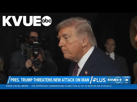 President Donald Trump threatening attack on Iran