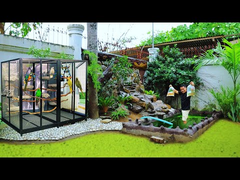 Building The Biggest Exotic Bird Aviary in my farm, Turning Garden into a Beautiful Waterfalls!