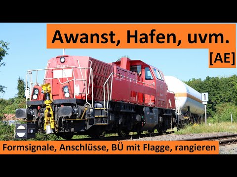Awanst, BÜ sichern, bedienen - Bahnbetrieb im Hafen und an der Hafenbahn Aschaffenburg - Alex E #356