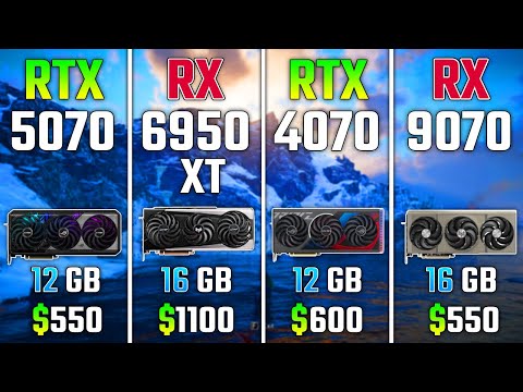 RTX 5070 vs RX 6950 XT vs RTX 4070 vs RX 9070 | Test in 7 Games