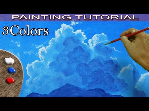 Acrylic Painting Tutorial How to Paint Sky and Back Light Clouds in Basics by JM Lisondra