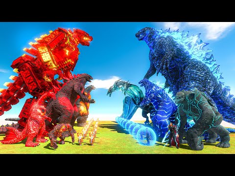 Burning Mechagodzilla vs Supercharged Godzilla - ARBS