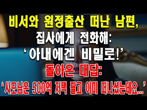 비서와 원정출산 떠난 남편, 집사에게 전화해: '아내에겐 비밀로!' 돌아온 대답: '사모님은 500억 저택 팔고 이미 떠나셨는데요...'