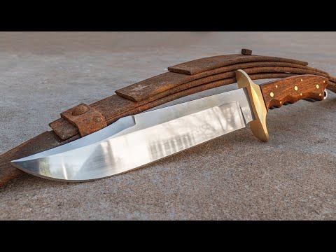 Making a Full Tang Bowie Knife from a Truck Leaf Spring