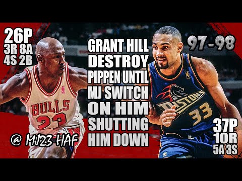 Michael Jordan vs Grant Hill Highlights (1998.03.31)-63pts Combine! Pip Got Roasted but MJ Steps Up!