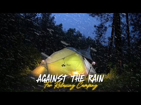 ⛈️ I Hike on Flooded Path for Relaxing Camping! Thunderstorm Camping